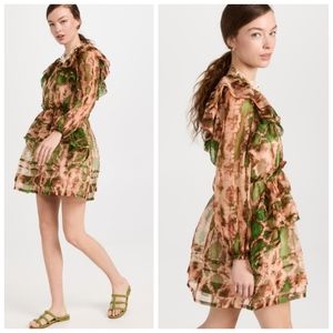 Ulla Johnson Adelaide V-Neck Silk Minidress